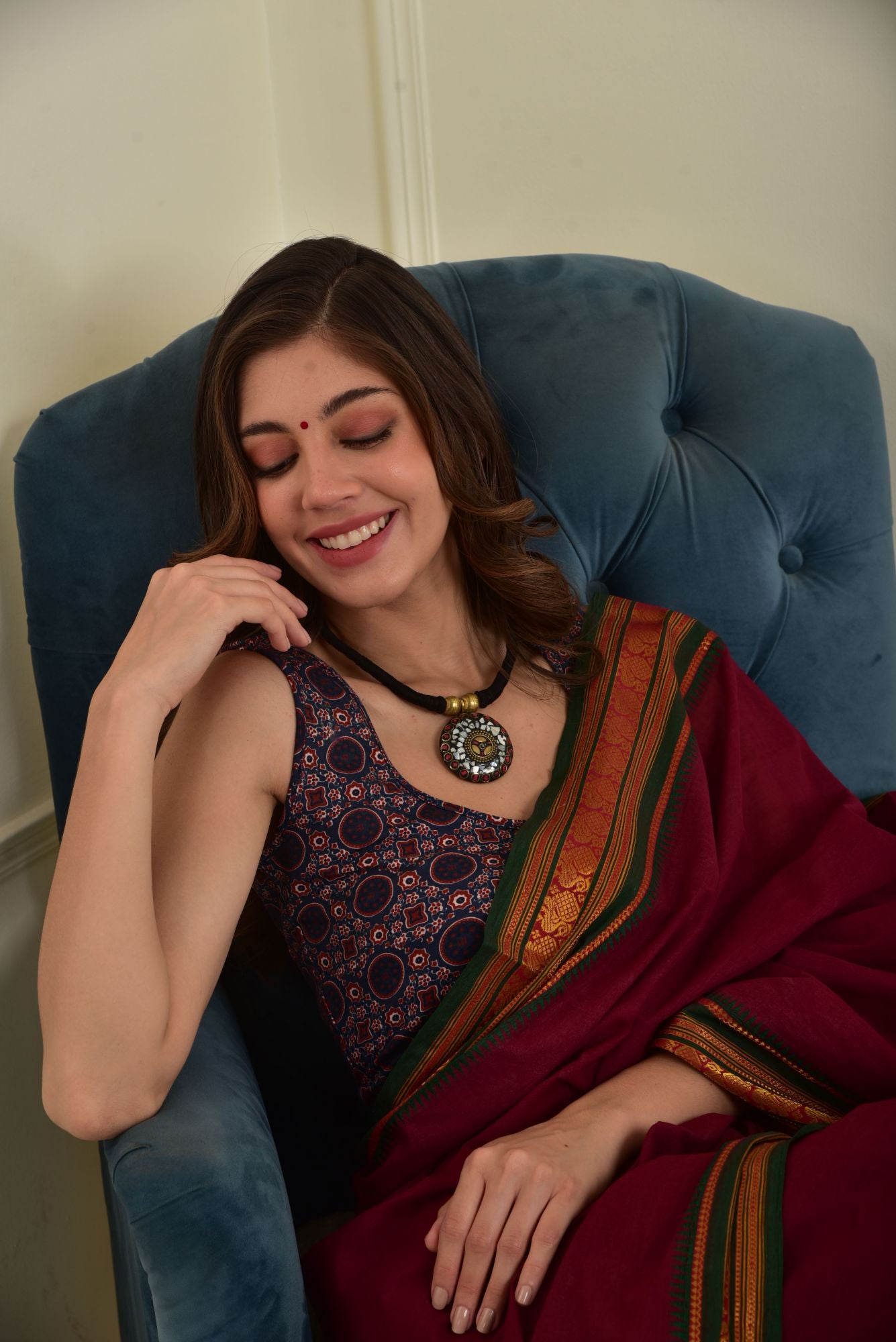 Blouse-Jade-Ajrakh-Indigo