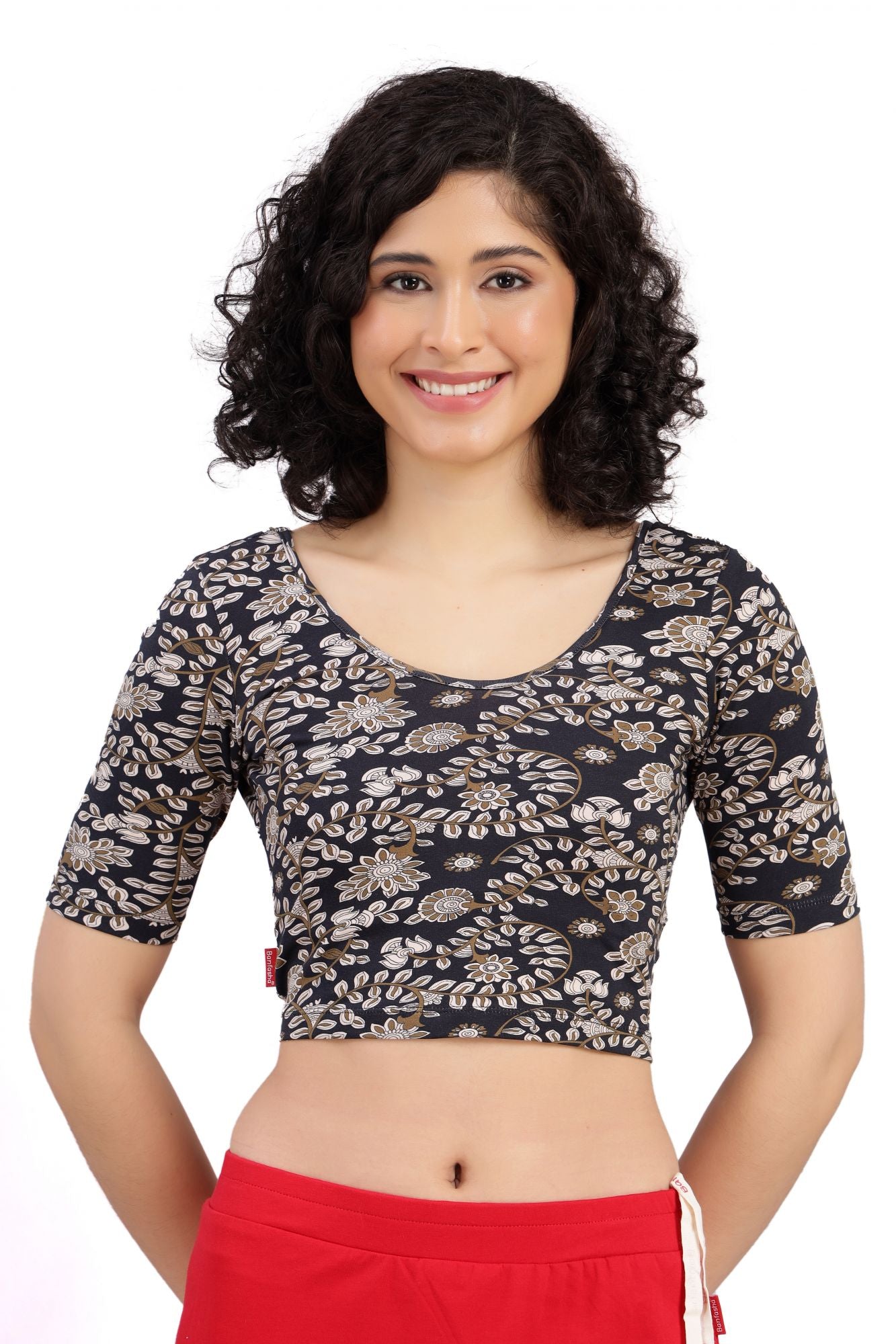 Blouse Dahlia Kalamkari Black